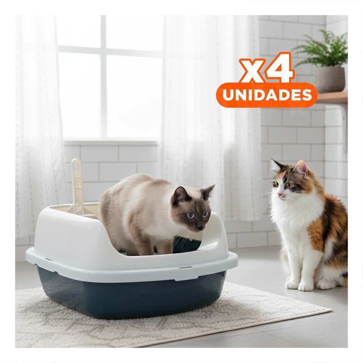 PACK4 CONTENEDOR DE ARENA MODERNA Y PRACTICA 37,7X50X21CM CELESTE - 1