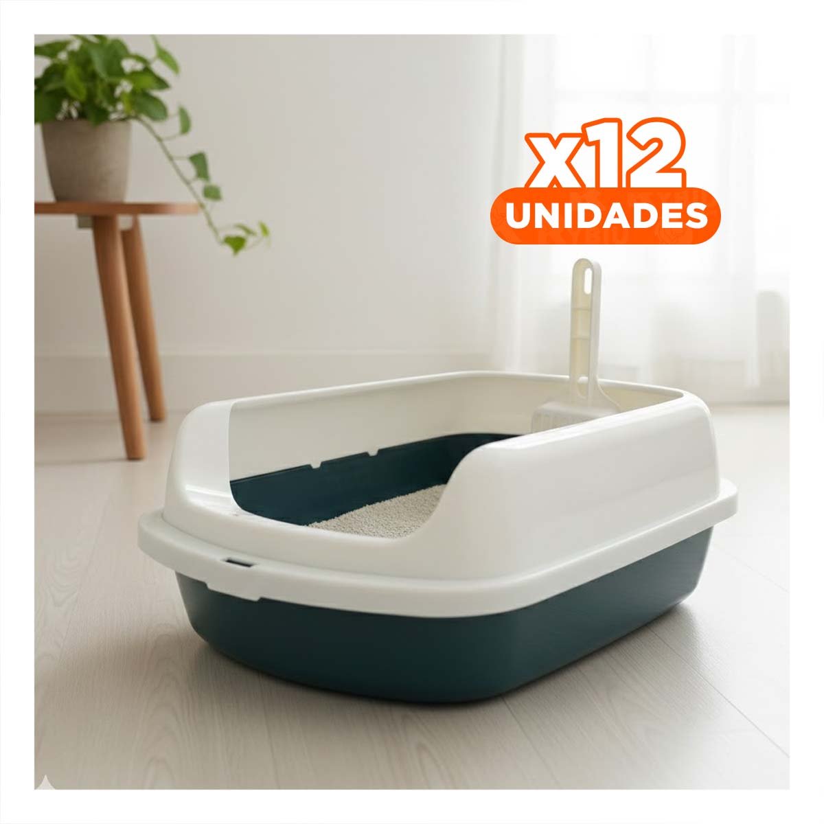 PACK12 ARCA DE ARENA COMODA Y PRACTICA PARA MASCOTAS 37,7X50X21CM CELESTE - 1