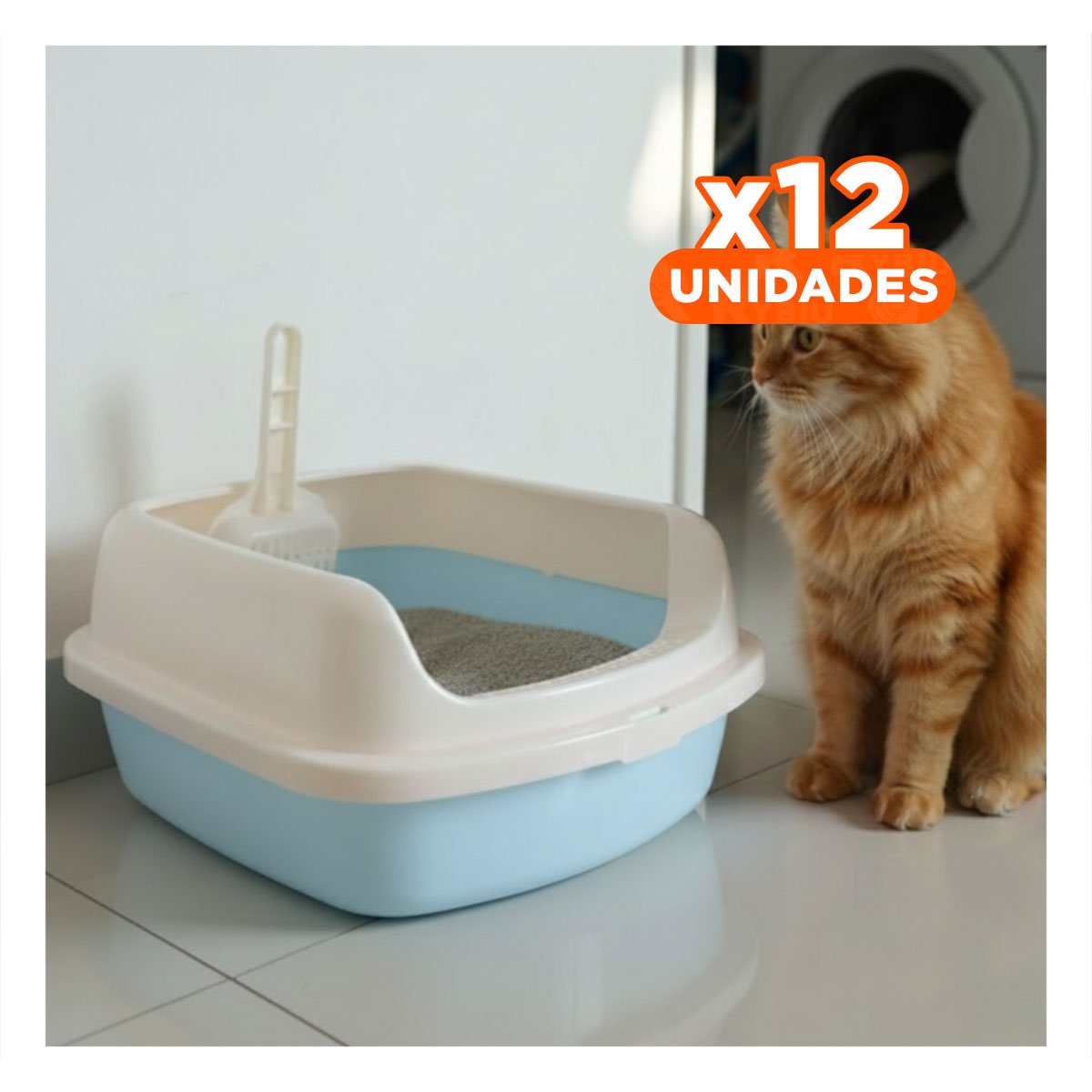 PACK12 ARCA DE ARENA COMODA Y PRACTICA PARA MASCOTAS 37,7X50X21CM CELESTE - 1