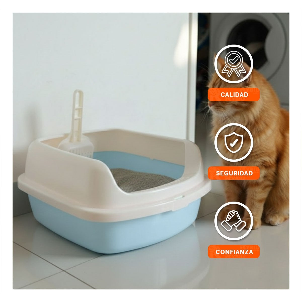 PACK12 ARCA DE ARENA COMODA Y PRACTICA PARA MASCOTAS 37,7X50X21CM CELESTE - 2