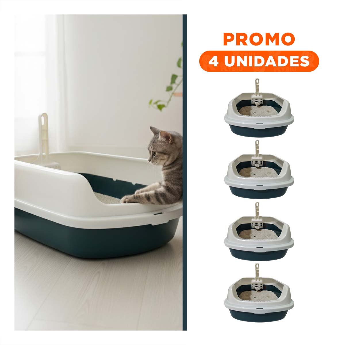 PACK4 ARCA DE ARENA SEMI ALTA Y AMPLIA 37,7X50X21CM CELESTE Y+REGALO STICKER - 1