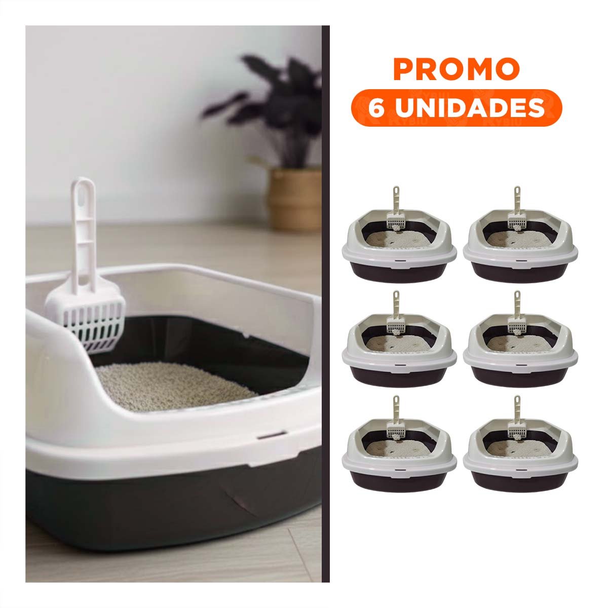 PACK6 ARCA DE ARENA RESISTENTE Y COMODA 37,7X50X21CM CELESTE - 1