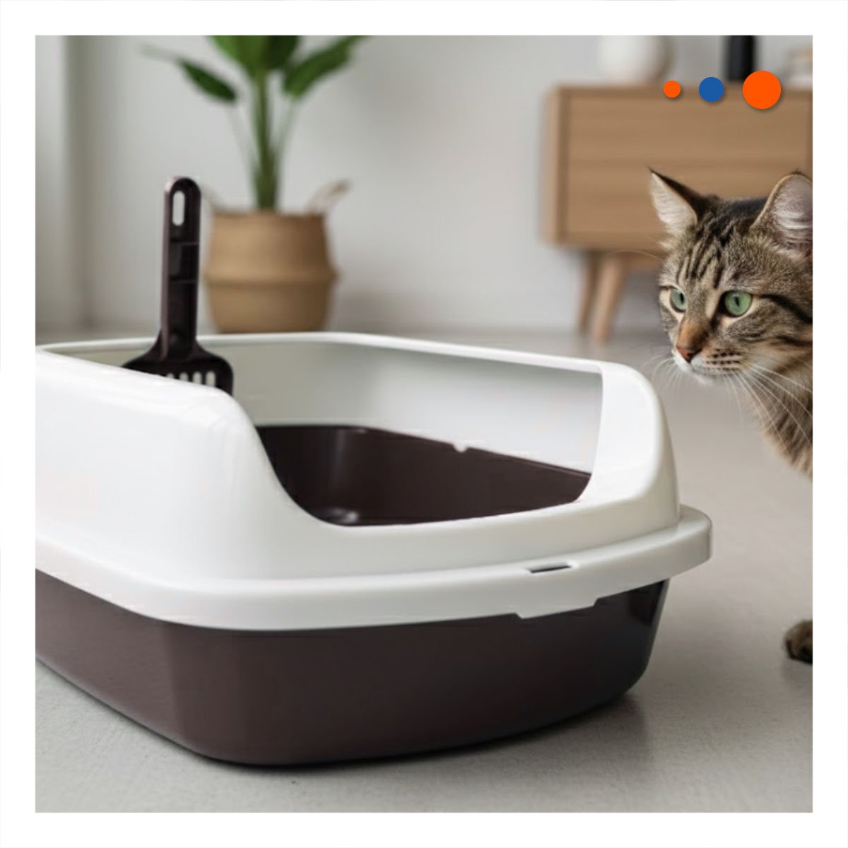 PACK2 CONTENEDOR DE ARENA RESISTENTE Y SEGURO PARA GATOS 37,7X50X21CM CELESTE Y+REGALO STICKER - 3