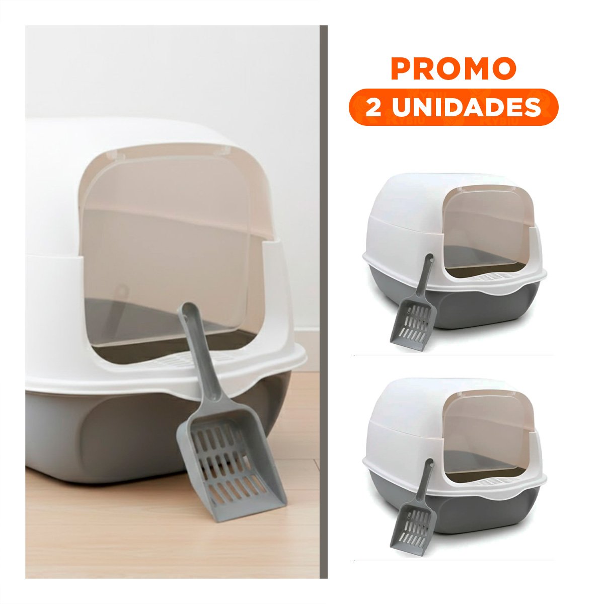 PACK2 BANDEJA SANITARIA ABIERTA CON PALA PARA GATOS VERDE LIMÓN - 1