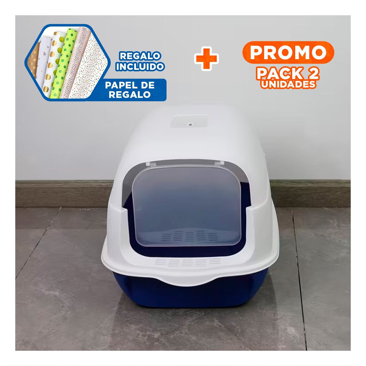 PACK2 BANDEJA SANITARIA ABIERTA PARA LIMPIEZA Y CAMBIO DE ARENA VERDE LIMÓN Y+PAPEL REGALO - 1