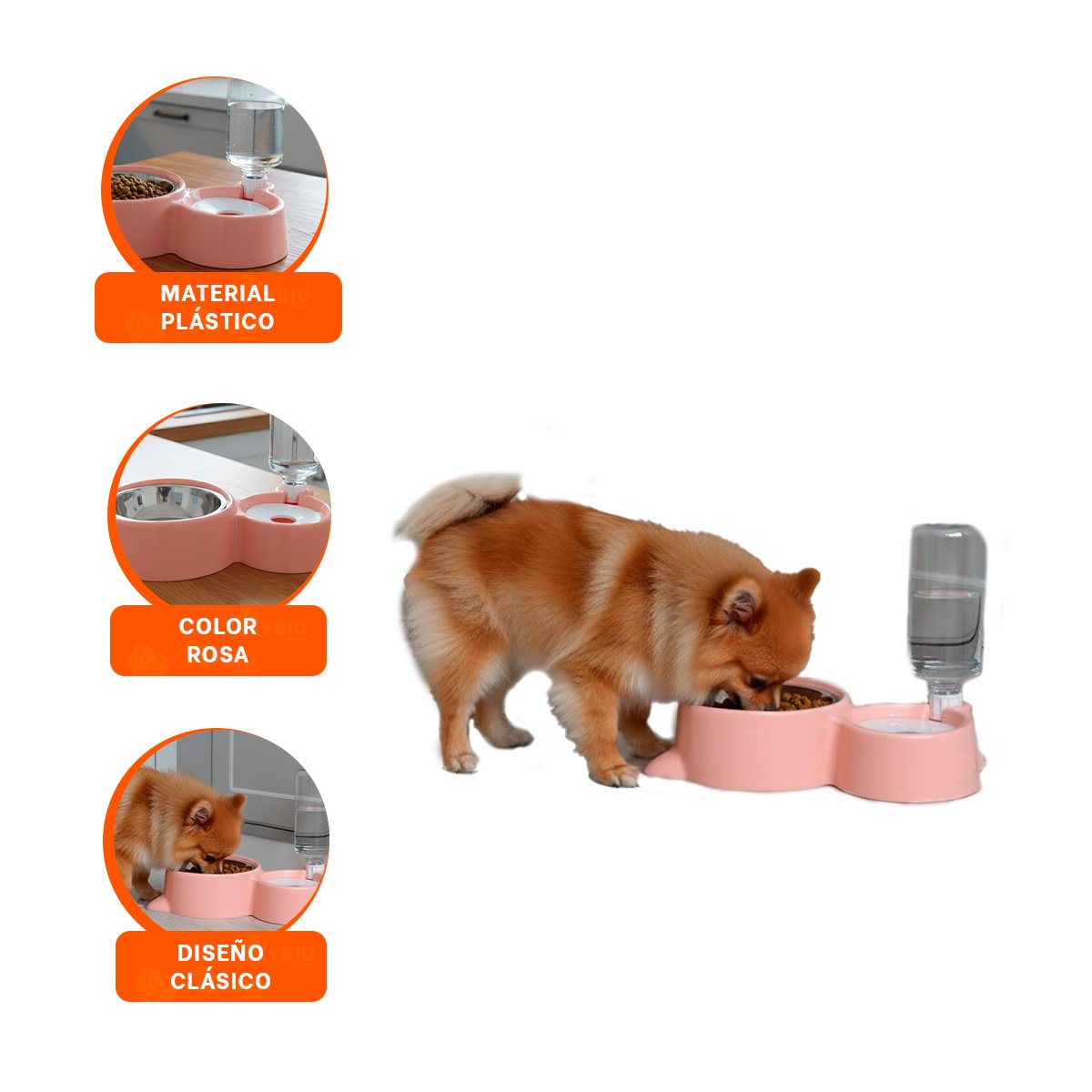 MODULO DE COMIDA 2 EN 1 CON OREJITAS PARA MASCOTA EN HOGAR CELESTE - 3