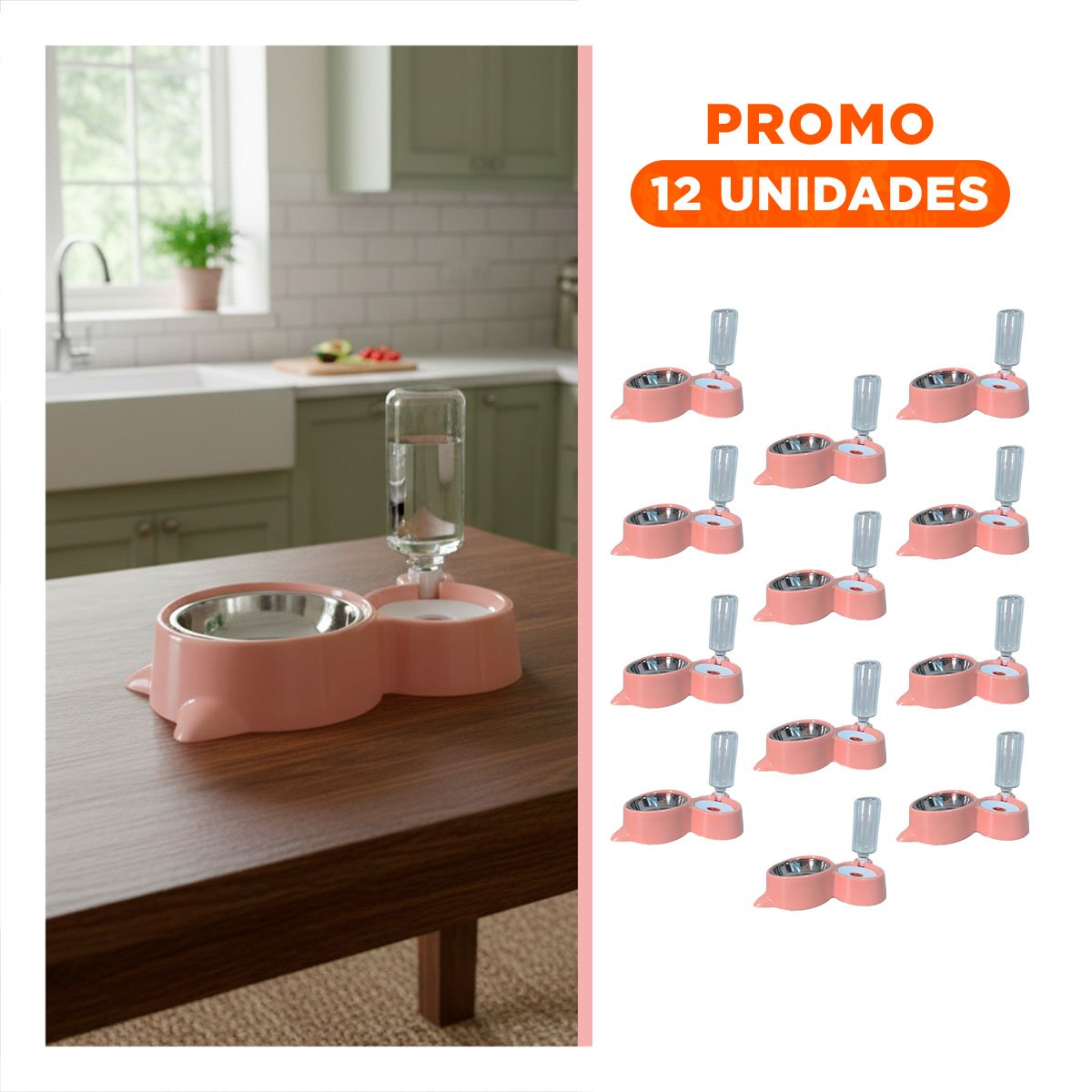 PACK12 SISTEMA DOBLE 2 EN 1 CON OREJITAS PARA MASCOTA EN HOGAR CELESTE Y+REGALO STICKER - 1