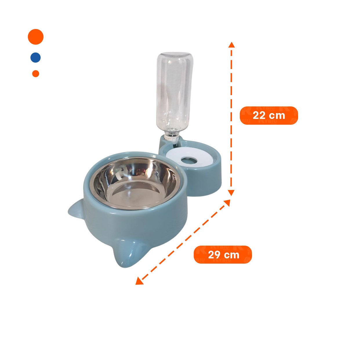 PACK12 COMPONENTE DE ALIMENTACION 2 EN 1 CON OREJITAS PARA MASCOTA CELESTE - 4