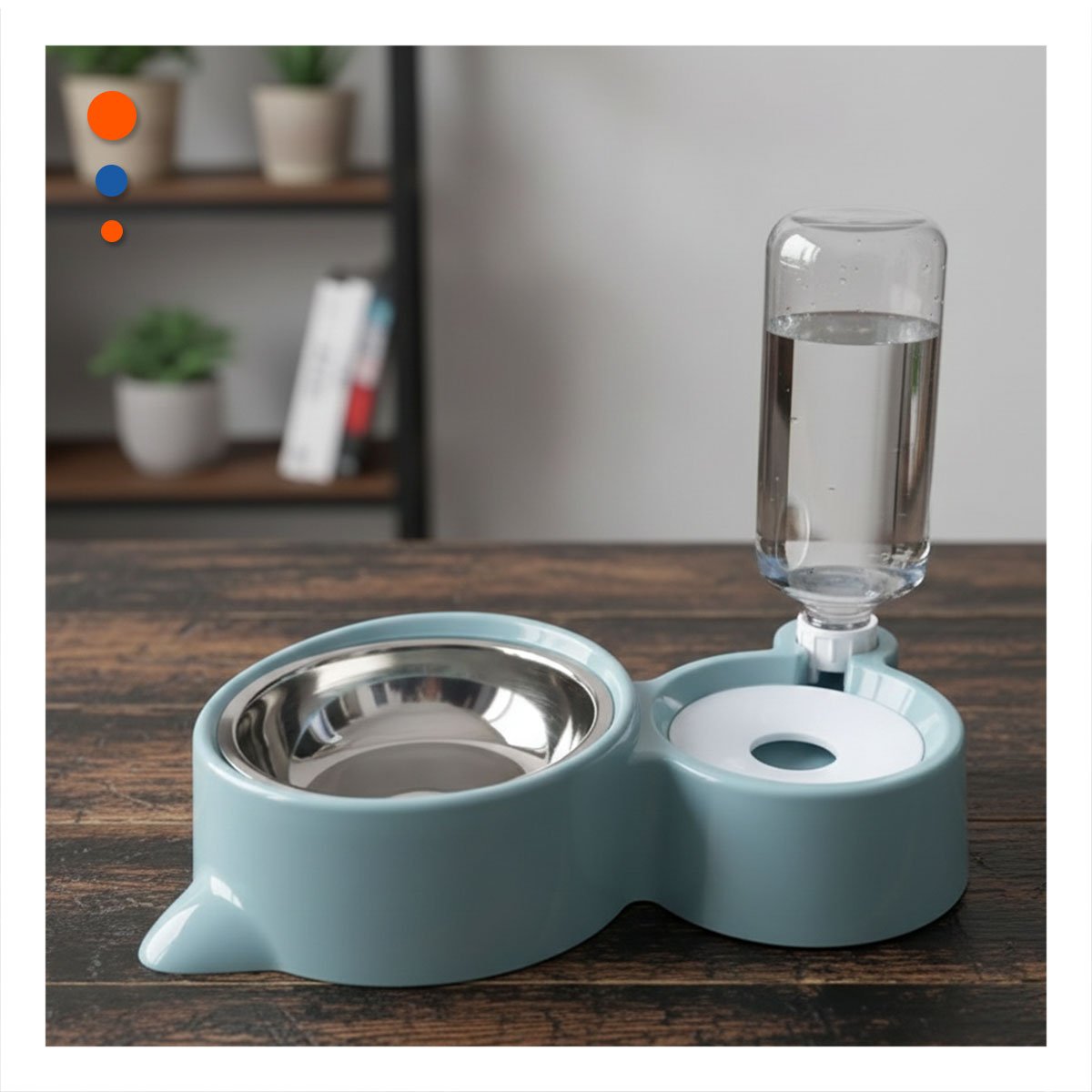 PACK12 COMPONENTE DE ALIMENTACION 2 EN 1 CON OREJITAS PARA MASCOTA CELESTE - 5