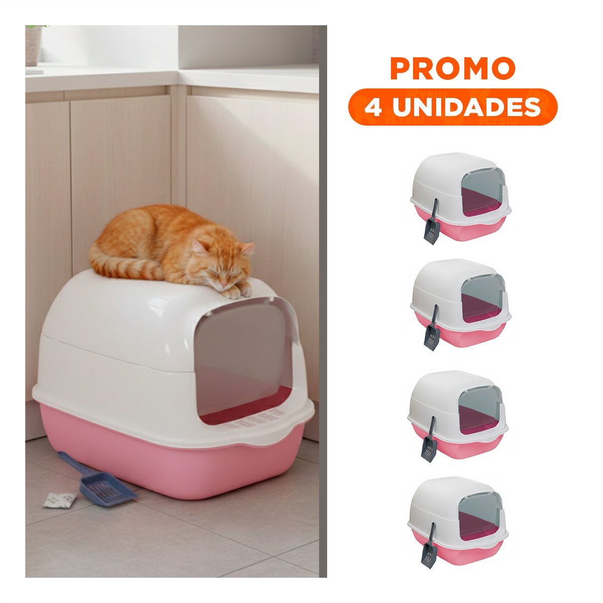 PACK4 CAJON DE ARENA ABIERTO CON PALA PARA LIMPIEZA RAPIDA VERDE LIMÓN Y+REGALO STICKER - 1