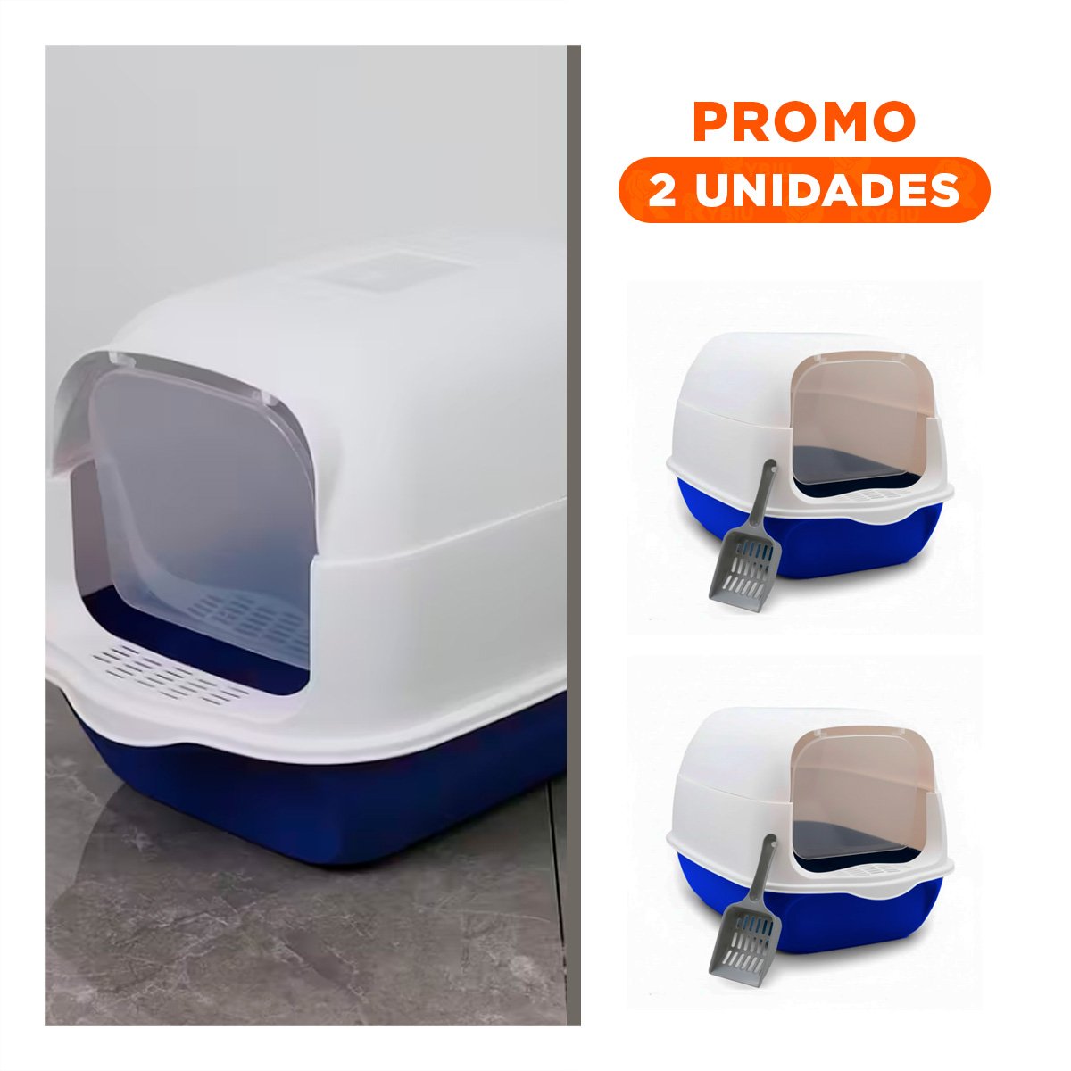 PACK2 BANDEJA SANITARIA ABIERTA CON PALA PARA GATOS VERDE LIMÓN - 1