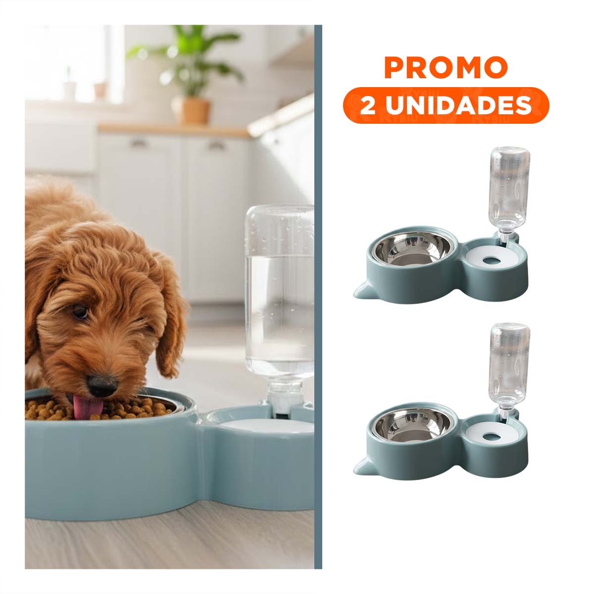 PACK2 ALTERNATIVA DE ALIMENTACION 2 EN 1 CON OREJITAS PARA MASCOTA CELESTE - 1