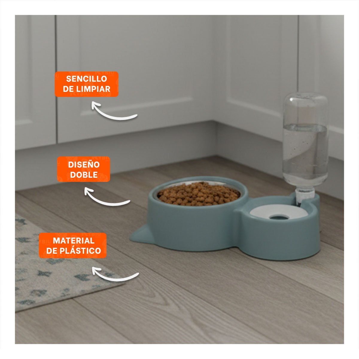 PACK2 ALTERNATIVA DE ALIMENTACION 2 EN 1 CON OREJITAS PARA MASCOTA CELESTE - 5