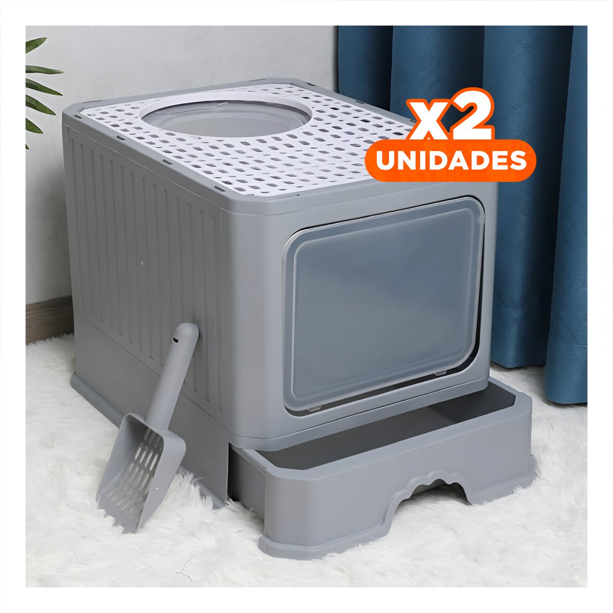 PACK2 BANDEJA SANITARIA ABIERTA CON PALA COMODA Y ACCESO FACIL VERDE LIMÓN Y+REGALO STICKER - 1