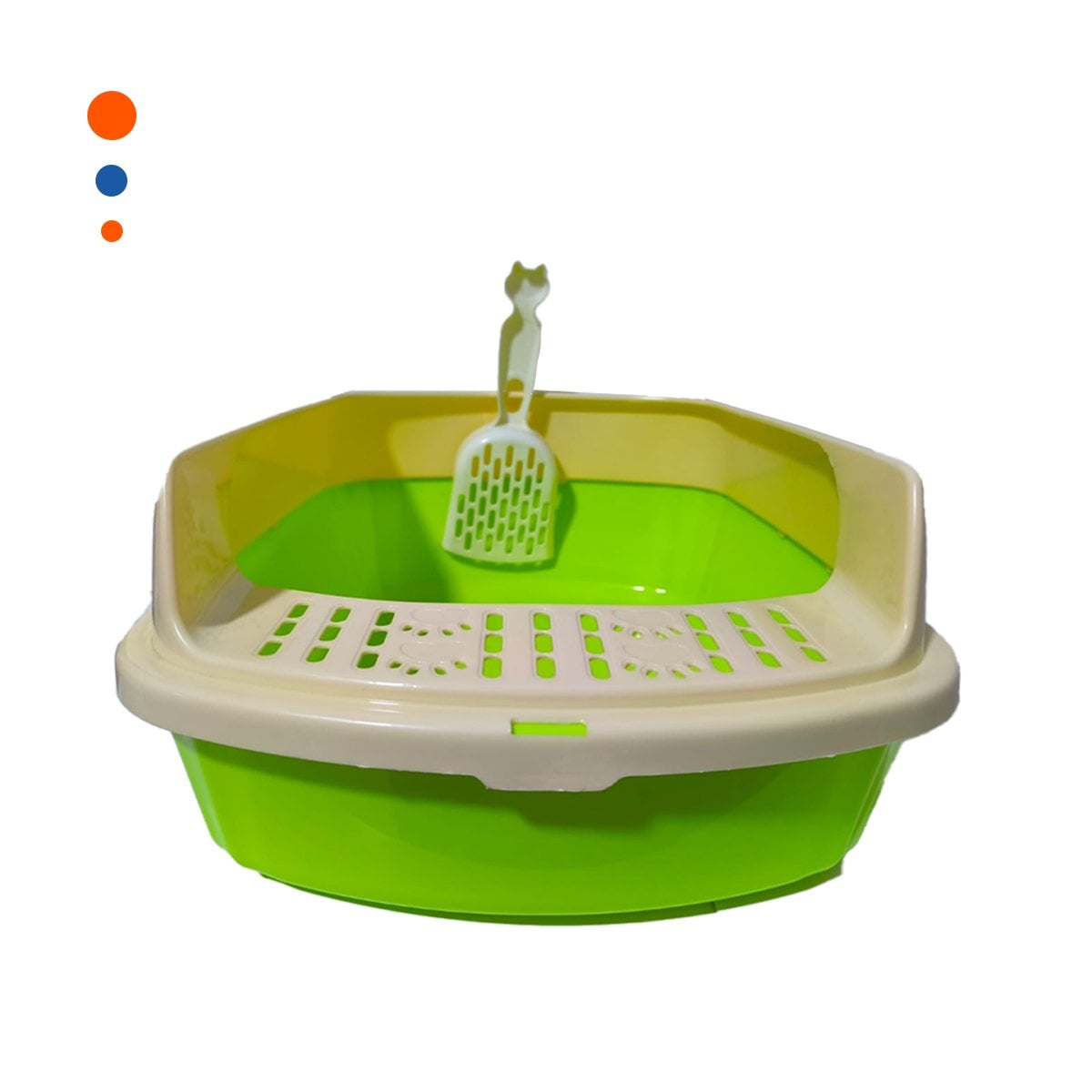PACK2 BANDEJA SANITARIA ABIERTA CON PALA COMODA Y ACCESO FACIL VERDE LIMÓN Y+REGALO STICKER - 2