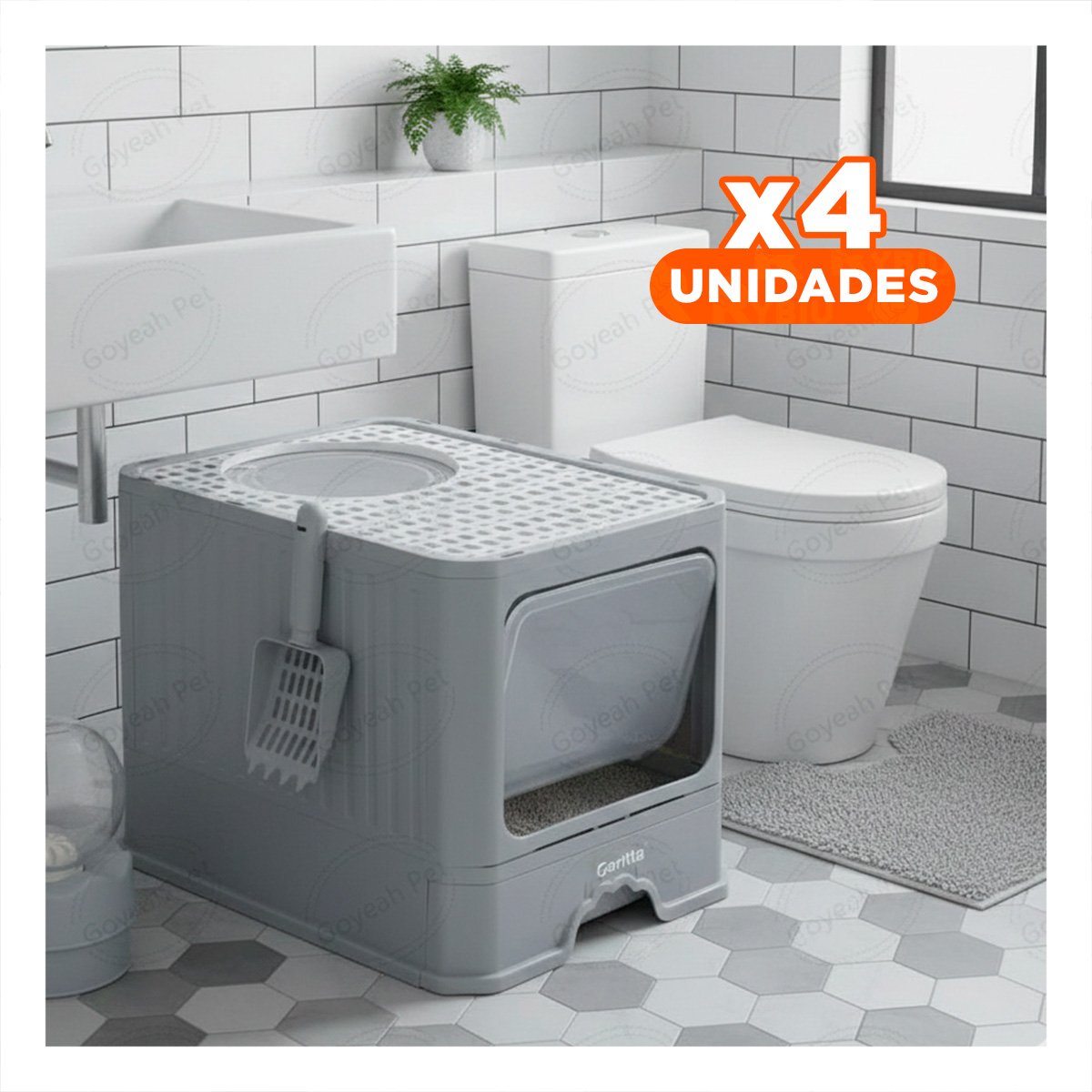 PACK4 BANDEJA SANITARIA ABIERTA PARA HIGIENE DIARIA DE GATOS VERDE LIMÓN - 1