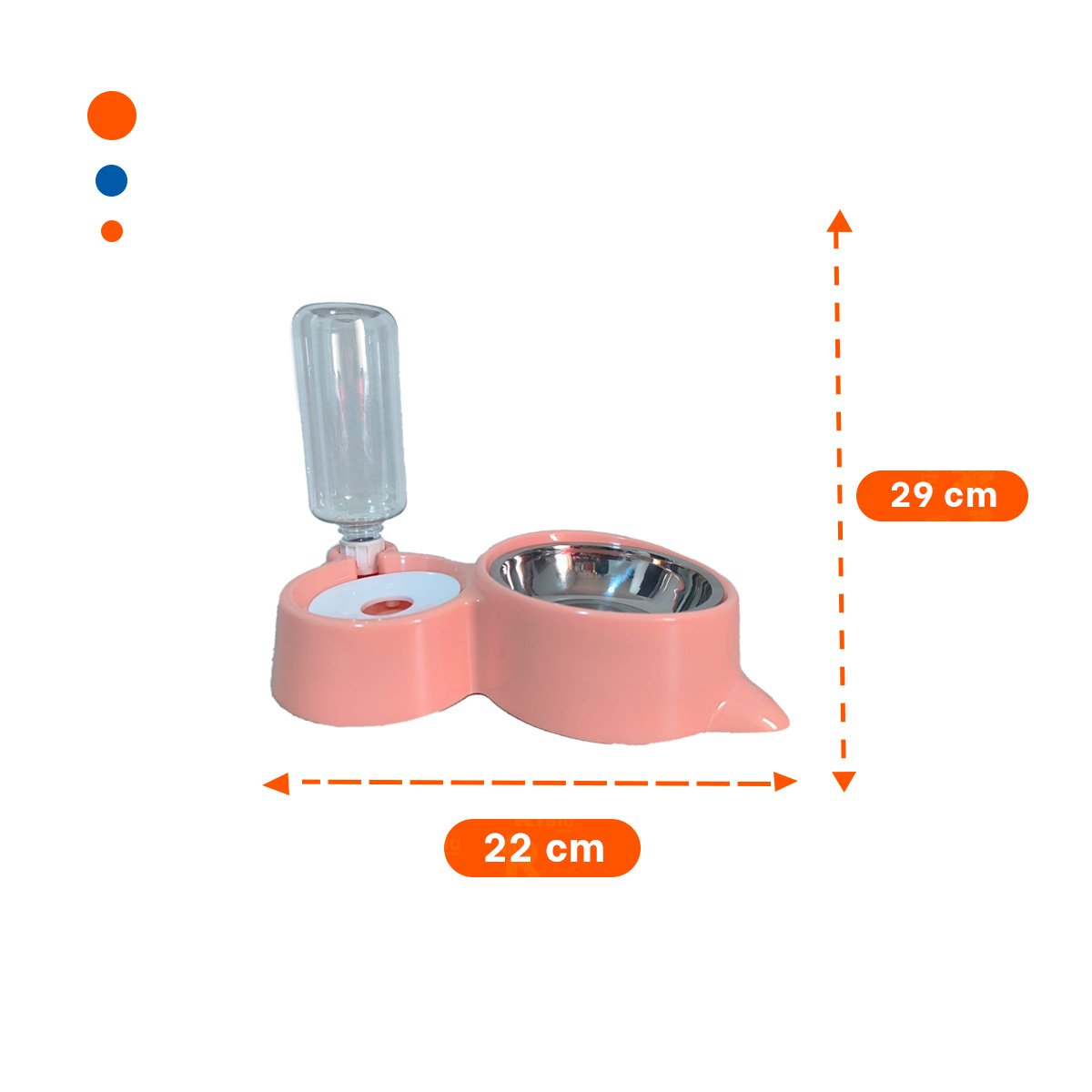 CONTENEDOR PARA MASCOTA 2 EN 1 CON OREJITAS PARA USO EN CASA CELESTE Y+REGALO STICKER - 4