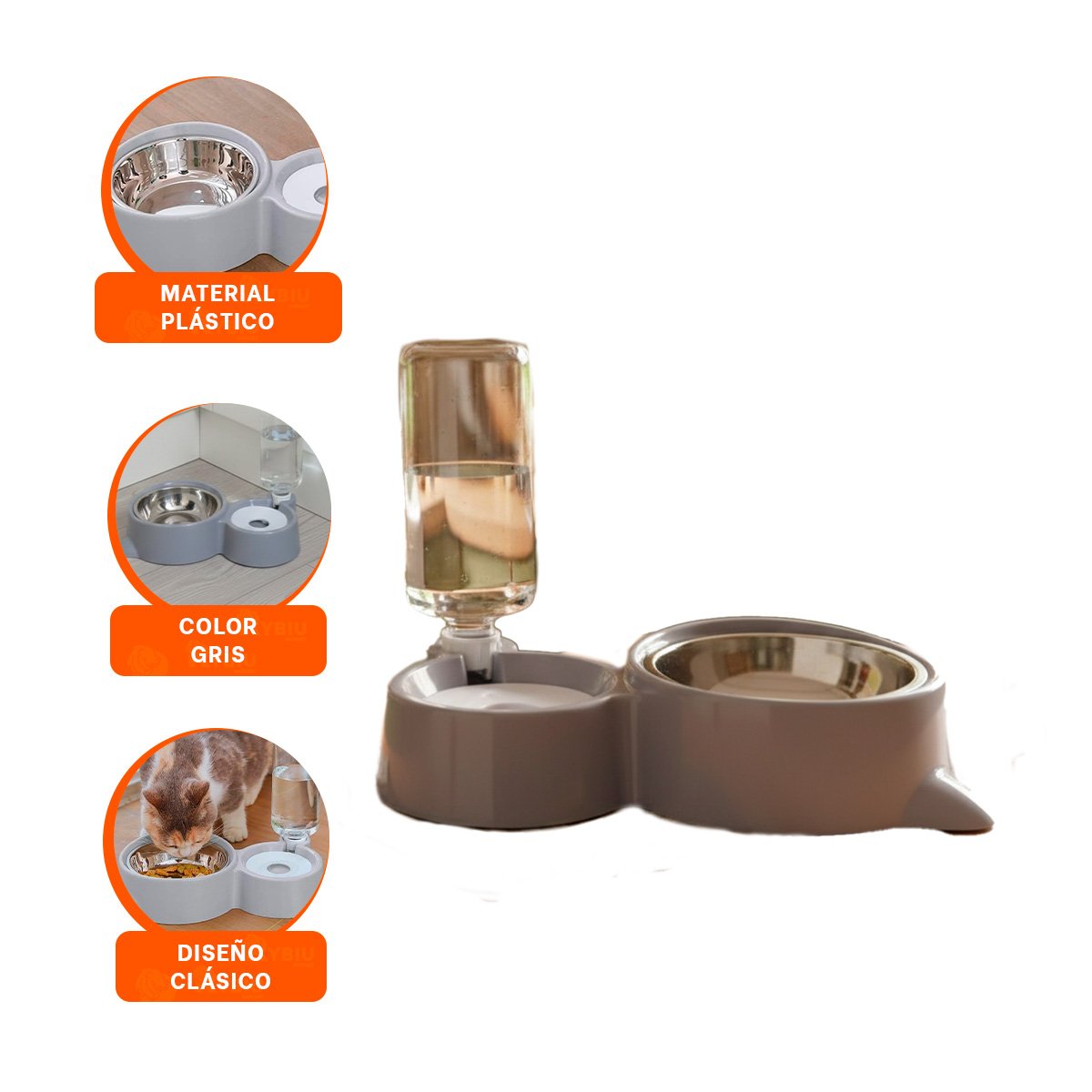 MODULO DE COMIDA 2 EN 1 CON OREJITAS PARA MASCOTA EN HOGAR CELESTE - 3