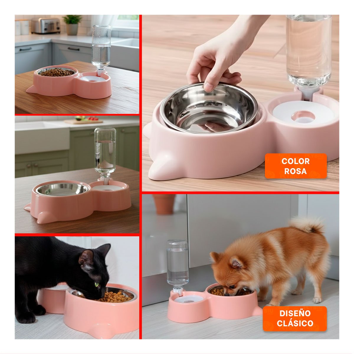 PACK2 OPCION PARA MASCOTA 2 EN 1 CON OREJITAS PARA CASA CELESTE Y+PAPEL REGALO - 3