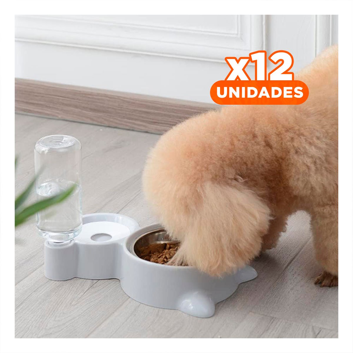 PACK12 COMPONENTE DE ALIMENTACION 2 EN 1 CON OREJITAS PARA MASCOTA CELESTE - 1