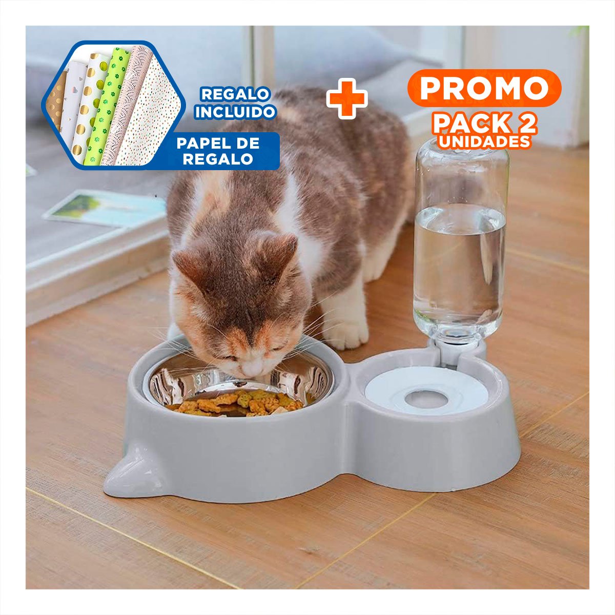 PACK2 OPCION PARA MASCOTA 2 EN 1 CON OREJITAS PARA CASA CELESTE Y+PAPEL REGALO - 1