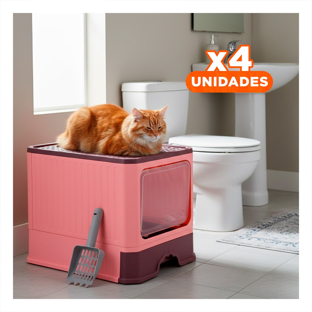 PACK4 BANDEJA SANITARIA ABIERTA PARA HIGIENE DIARIA DE GATOS VERDE LIMÓN - 1