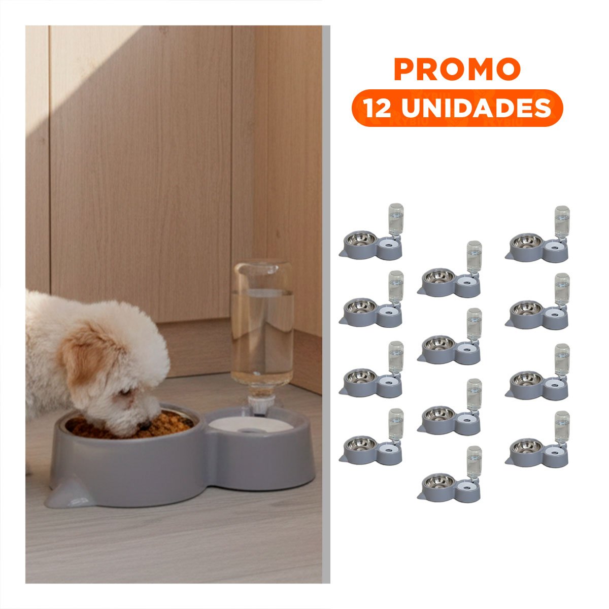 PACK12 SISTEMA DOBLE 2 EN 1 CON OREJITAS PARA MASCOTA EN HOGAR CELESTE Y+REGALO STICKER - 1