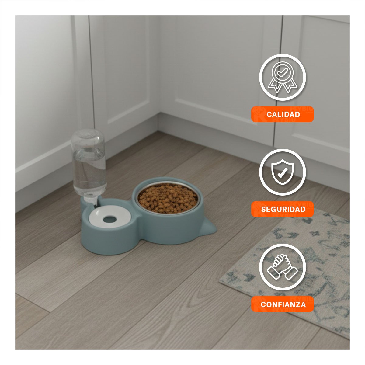 PACK2 RECURSO DE ALIMENTACION 2 EN 1 CON OREJITAS PARA MASCOTA CELESTE Y+REGALO STICKER - 5