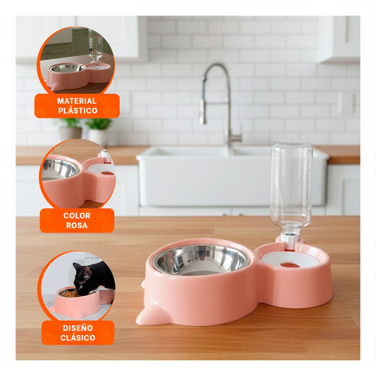 PACK6 ACCESORIO DOBLE 2 EN 1 CON OREJITAS PARA MASCOTA CELESTE Y+REGALO STICKER - 3