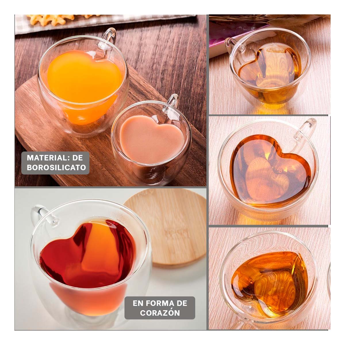 VASO CON FORMA DE CORAZON VIDRIO TRANSPARENTE CONTENIDO DE 250ML Y+POST IT - 1