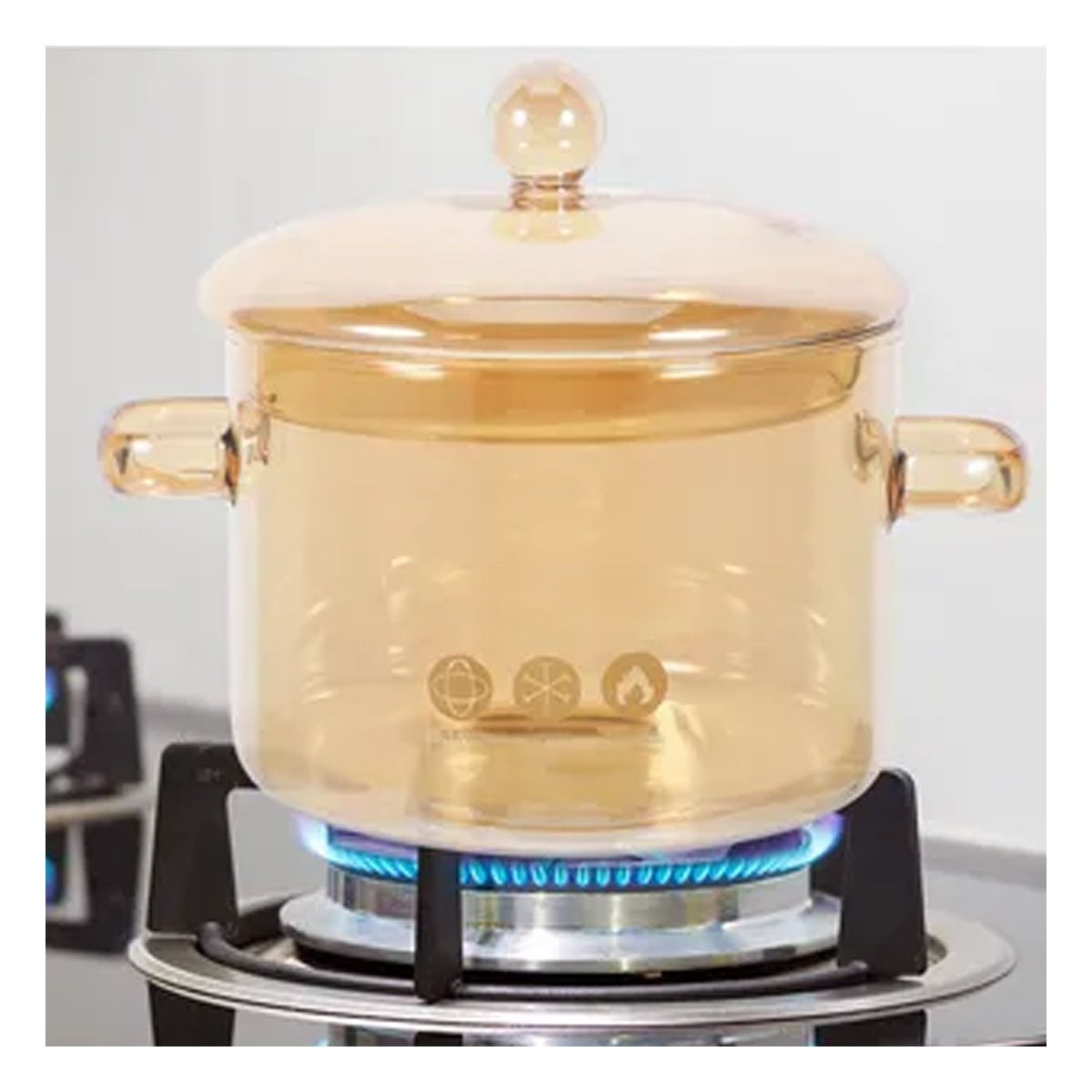 CACEROLA CON TAPA DE BOROSILICATO 1,5L EN MARRON TRANSPARENTE PARA ORGANIZACION - 1