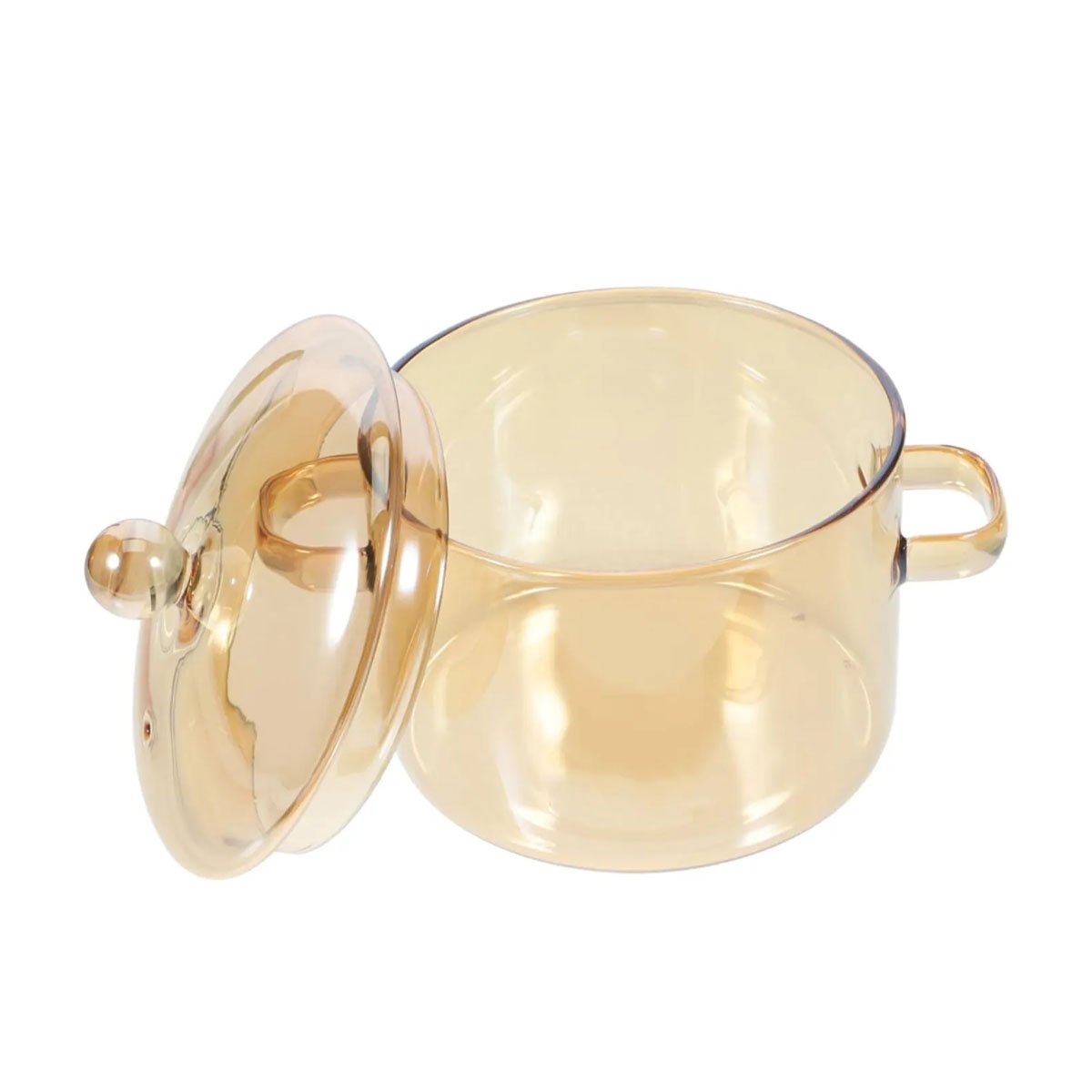 CACEROLA 1,5L EN MARRON TRANSPARENTE CON TAPA RESISTENTE DE BOROSILICATO Y+PAPEL REGALO - 1