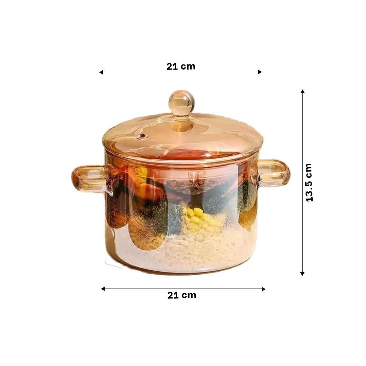 CACEROLA 1,5L EN MARRON TRANSPARENTE CON TAPA RESISTENTE DE BOROSILICATO Y+PAPEL REGALO - 4