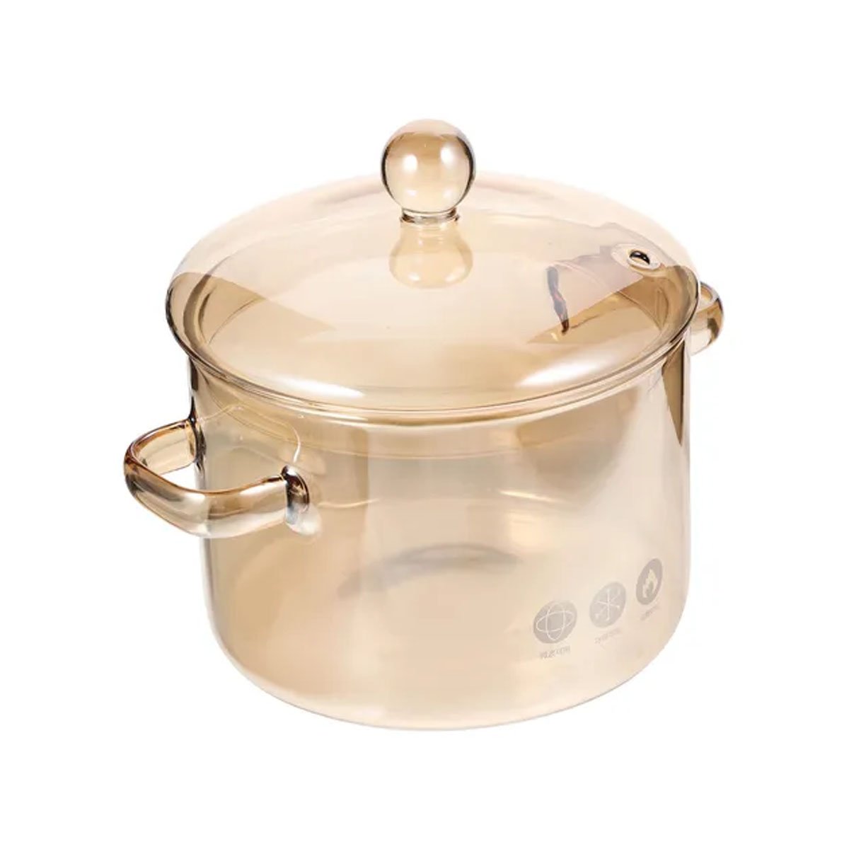 PACK4 RECIPIENTE 1,5L CON TAPA MARRON TRANSPARENTE EN BOROSILICATO Y+PAPEL REGALO - 3