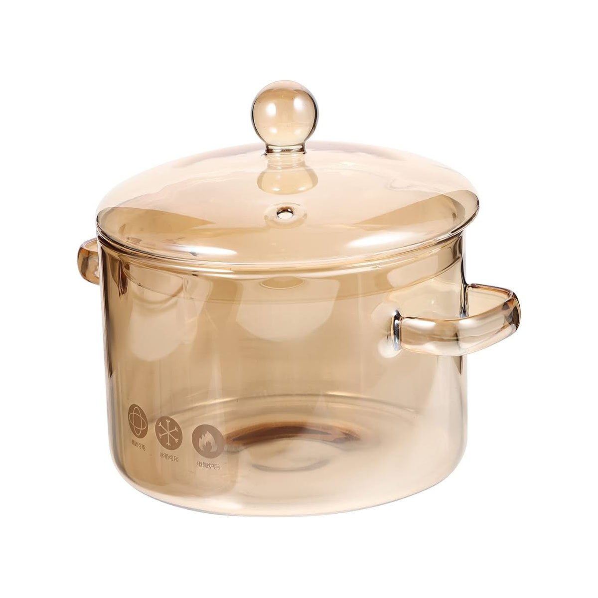 CACEROLA EN BOROSILICATO CON TAPA MARRON TRANSPARENTE Y FORMATO 1,5L Y+LIGAS REGALO - 3