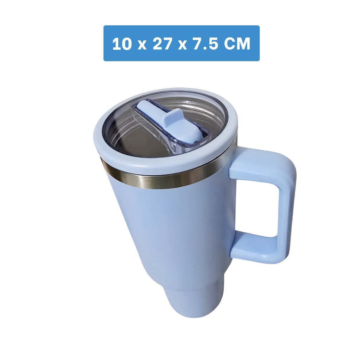 BOTELLA 1200ML EN COLOR CELESTE CON PICO PRACTICO Y ASA FIRME EN ABS Y ACERO Y+POST IT - 4