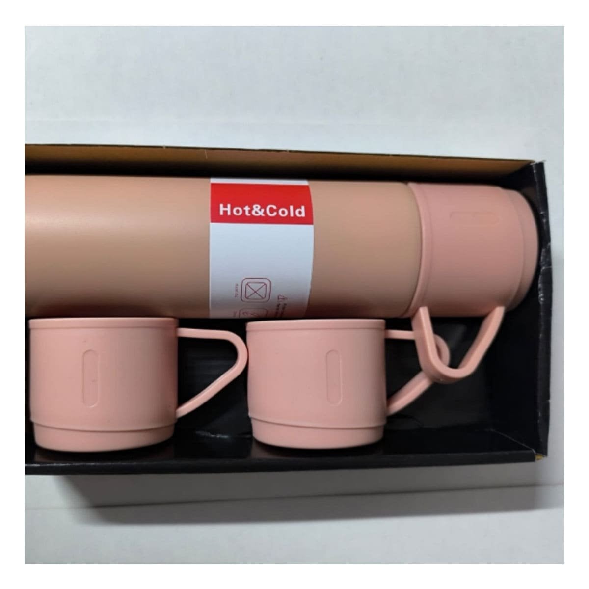 BOTELLA TERMICA MODERNO CON 2 TASAS ROSADO COMODO PARA OFICINA Y+POST IT - 3