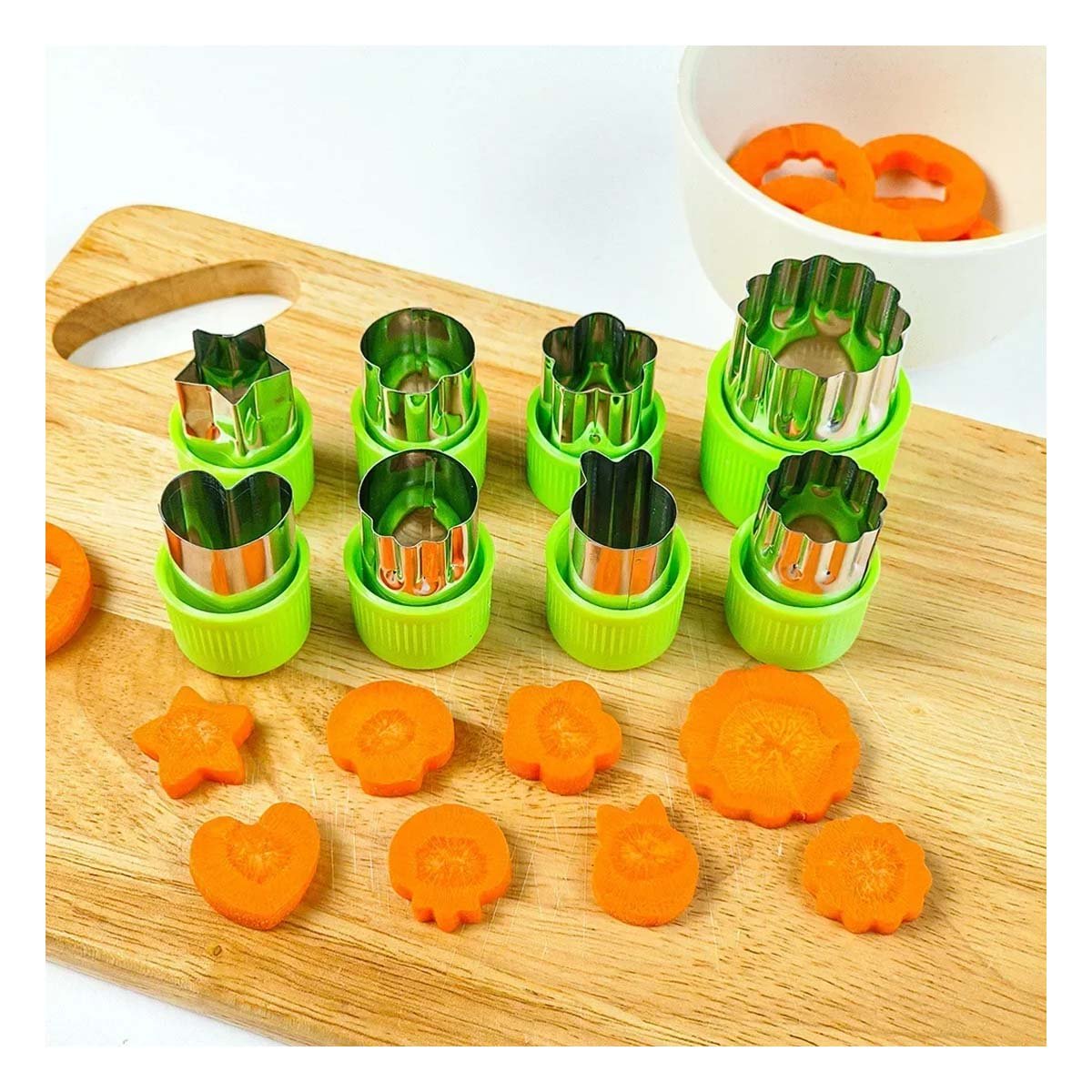 PACK12 CORTES DE COCINA HOGAR 9PZS VERDE PARA CORTAR FRUTAS Y VERDURAS CASA Y+PAPEL REGALO - 5