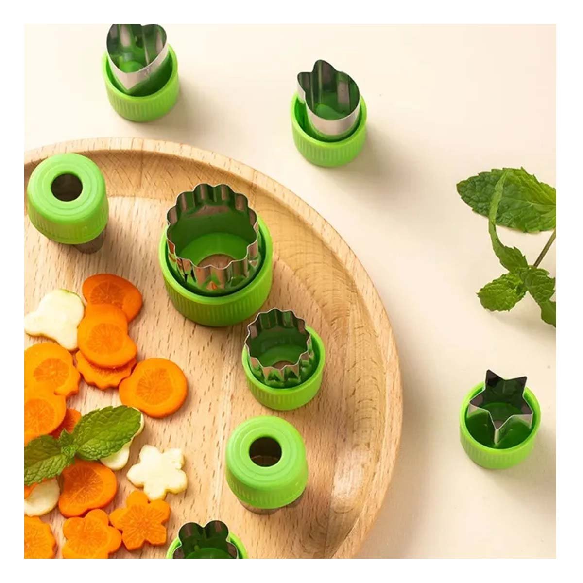 PICADORES PRACTICOS 9PZS VERDE PARA FRUTAS Y VERDURAS COCINA HOGAR Y+LIGAS REGALO - 2