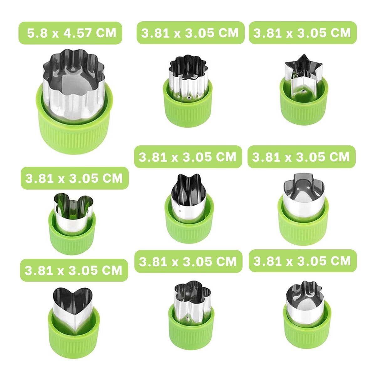 PICADORES PRACTICOS 9PZS VERDE PARA FRUTAS Y VERDURAS COCINA HOGAR Y+LIGAS REGALO - 4