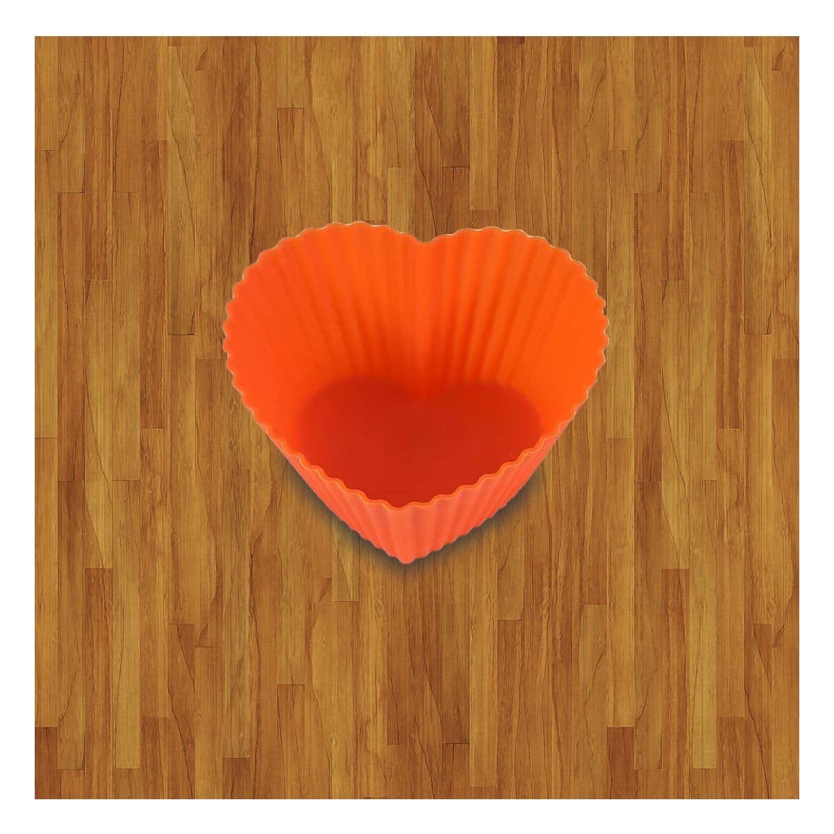 PLATO RESISTENTE CORAZON NARANJA 7X3,2CM PARA CHOCOLATES Y CUPCAKES Y+LIGAS REGALO - 2