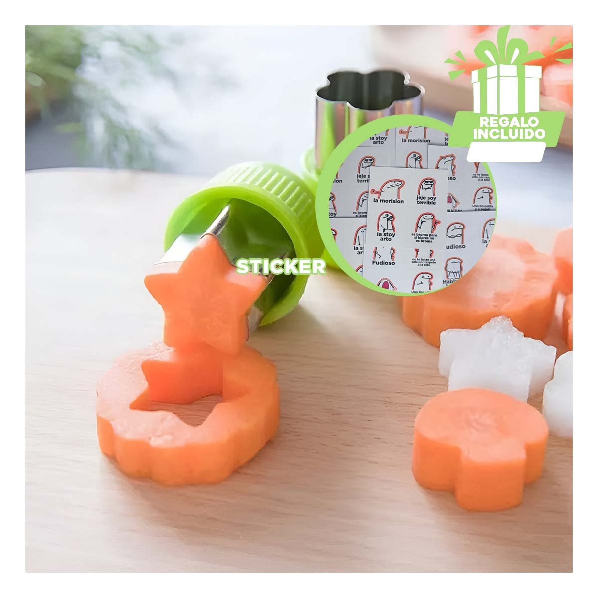 LAMINADORES MULTIFUNCION 9PZS VERDE FACIL CORTAR FRUTAS Y VERDURAS CASA Y+REGALO STICKER - 1