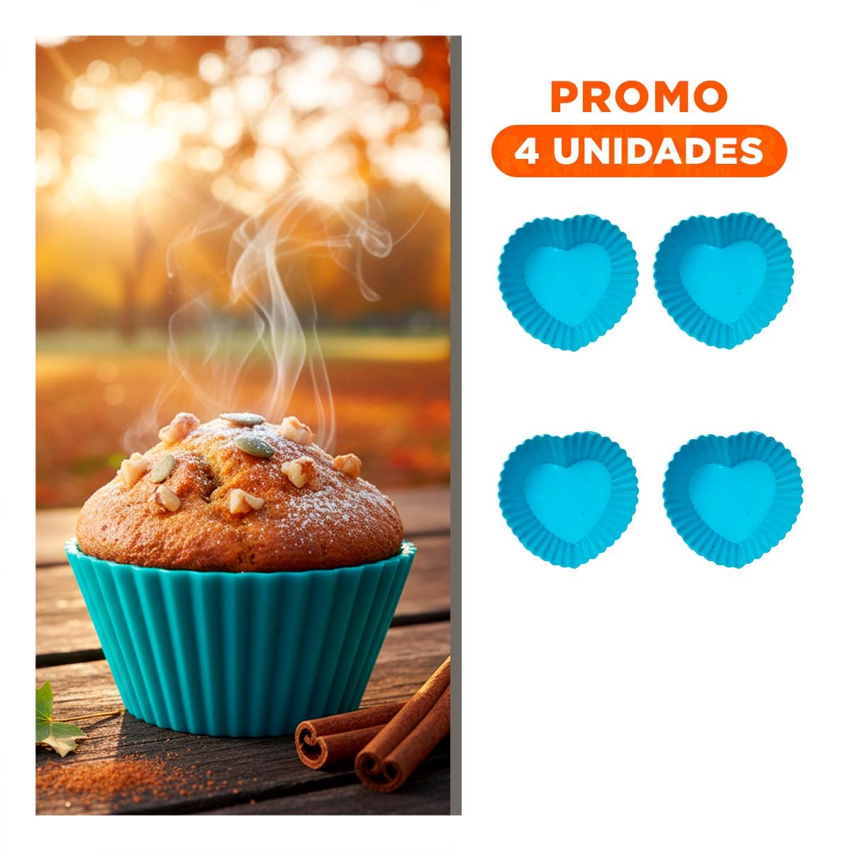 PACK4 ESTUCHE PASTEL CORAZON 7X32CM CELESTE PARA COCINA FACIL Y RAPIDA Y+REGALO STICKER - 1