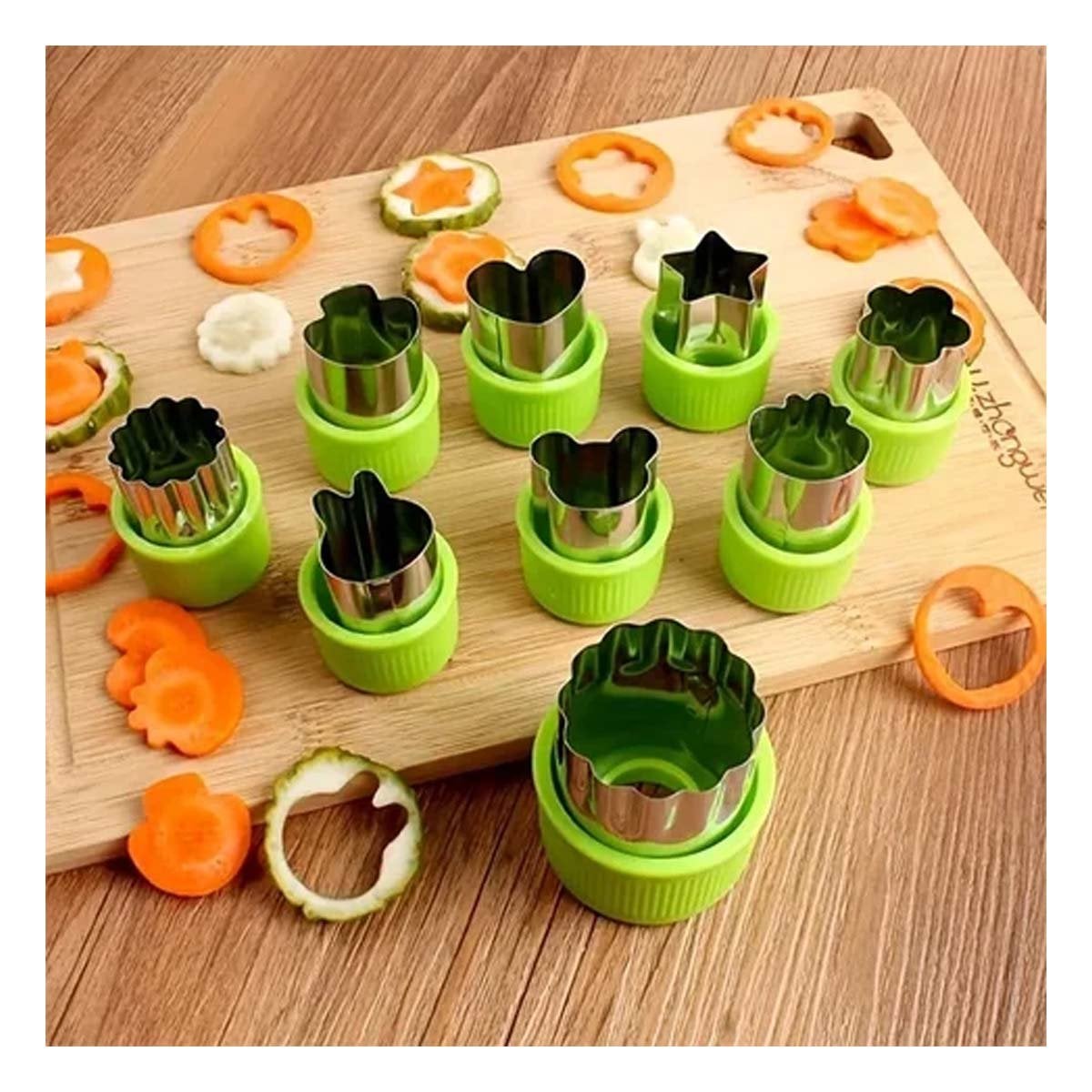PACK4 PICADORES DE COCINA FACIL 9PZS VERDE PARA CORTAR FRUTAS Y VERDURAS - 2