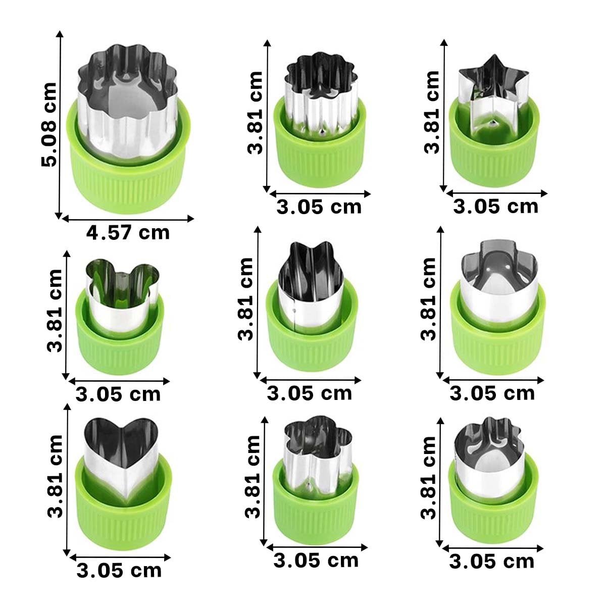 PACK4 PICADORES DE COCINA FACIL 9PZS VERDE PARA CORTAR FRUTAS Y VERDURAS - 4