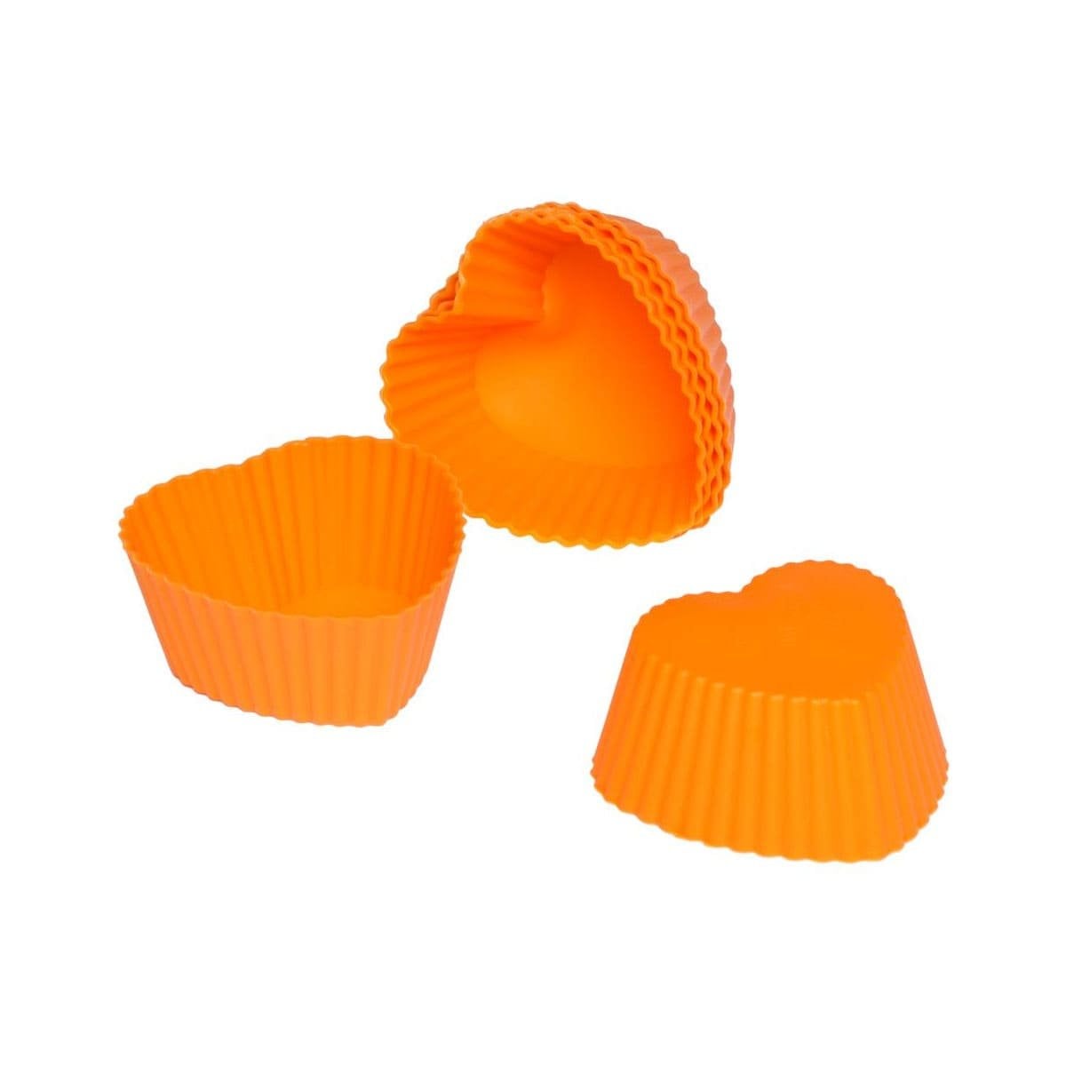 PACK12 CHAROLA ANTIDESLIZANTE CORAZON NARANJA 7X3,2CM PARA CHOCOLATES Y+REGALO STICKER - 2