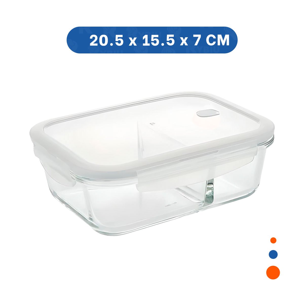 ENVASE VIDRIO 2 DIVISIONES 1040ML TRANSPARENTE LINEA BLANCA USO DIARIO Y+PAPEL REGALO - 4
