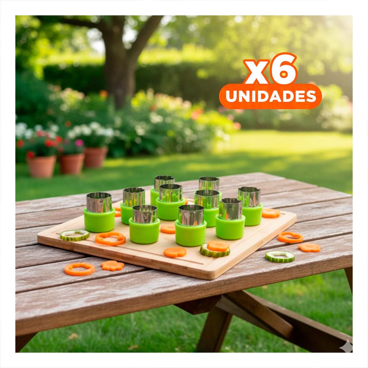 PACK6 PICADORES DE COCINA HOGAR 9PZS VERDE PARA FRUTAS Y VERDURAS RAPIDO Y+REGALO STICKER - 1