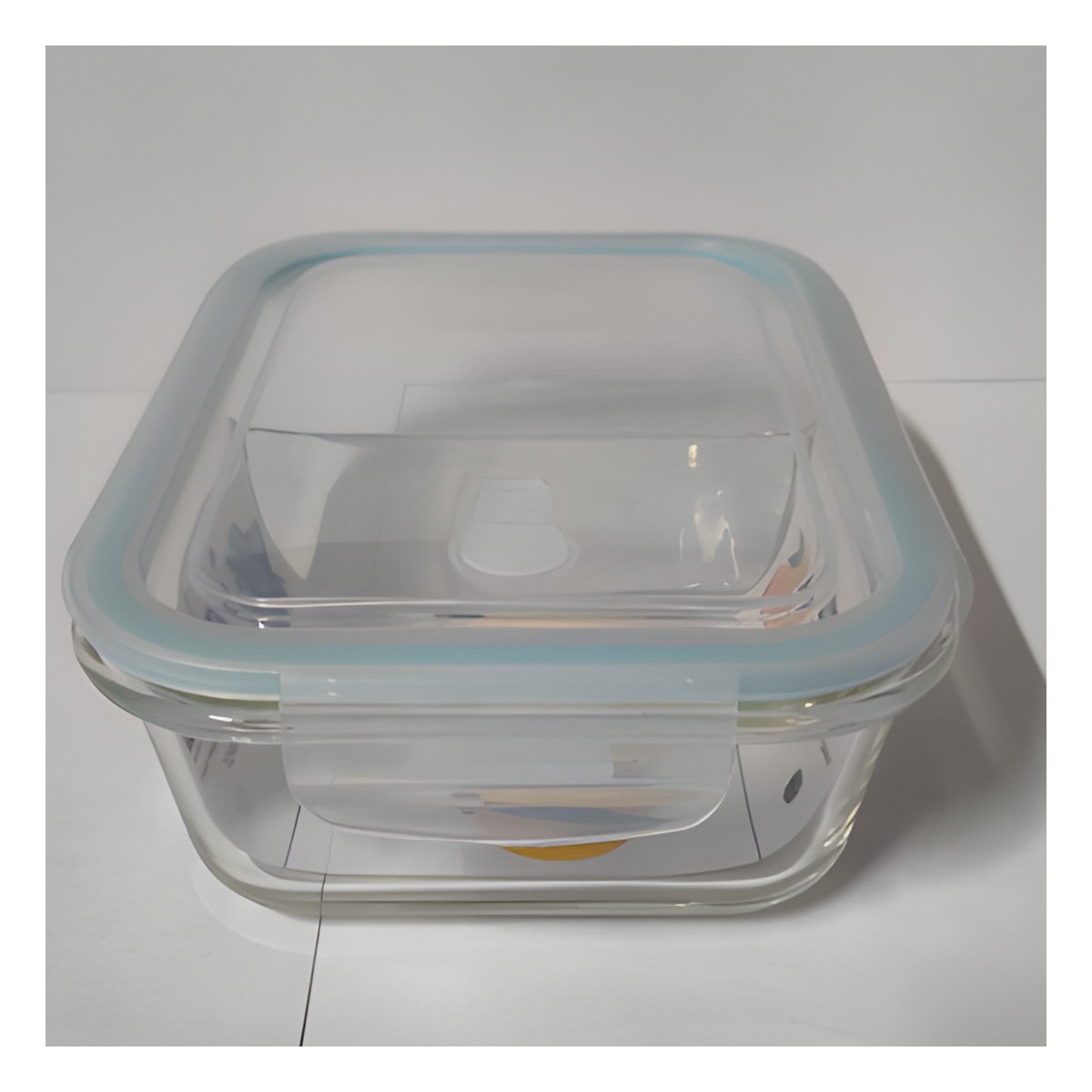 PACK12 FIAMBRERA VIDRIO TAPA 2 DIVISIONES 1040ML CELESTE Y+REGALO STICKER - 3
