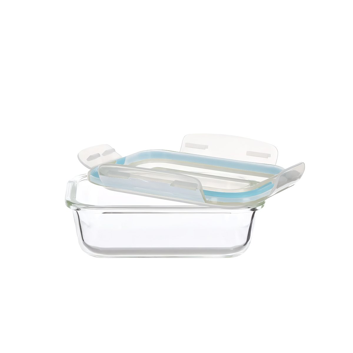 PACK6 TAPER LINEA CELESTE VIDRIO 1040ML CON TAPA TRANSPARENTE Y+REGALO STICKER - 2
